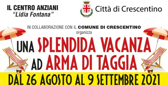 Soggiorno Marino per la terza età: in vacanza ad Arma di Taggia  dal 26 agosto al 9 settembre 2021