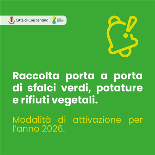 Raccolta porta a porta di sfalci verdi, potature e rifiuti vegetali.
