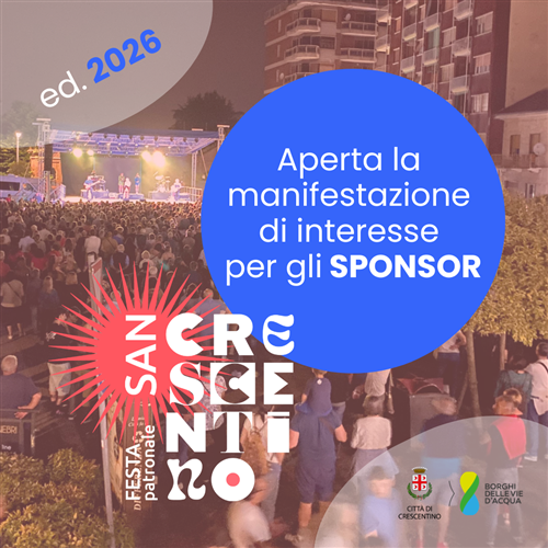 Crescentino: aperto lavviso per le sponsorizzazioni degli eventi estivi 2026