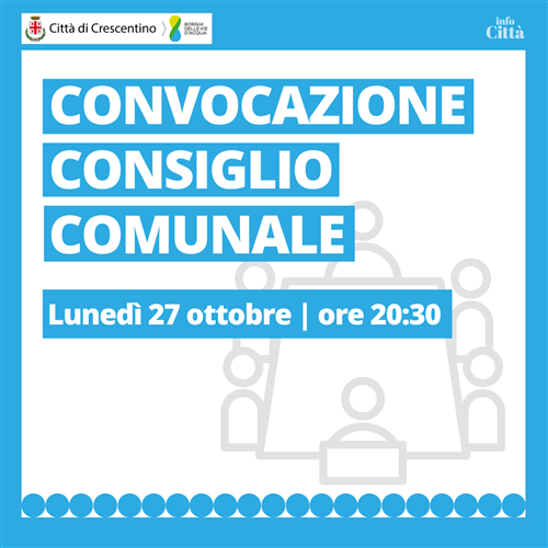 Convocazione del Consiglio comunale di Crescentino in sessione straordinaria e pubblica.
