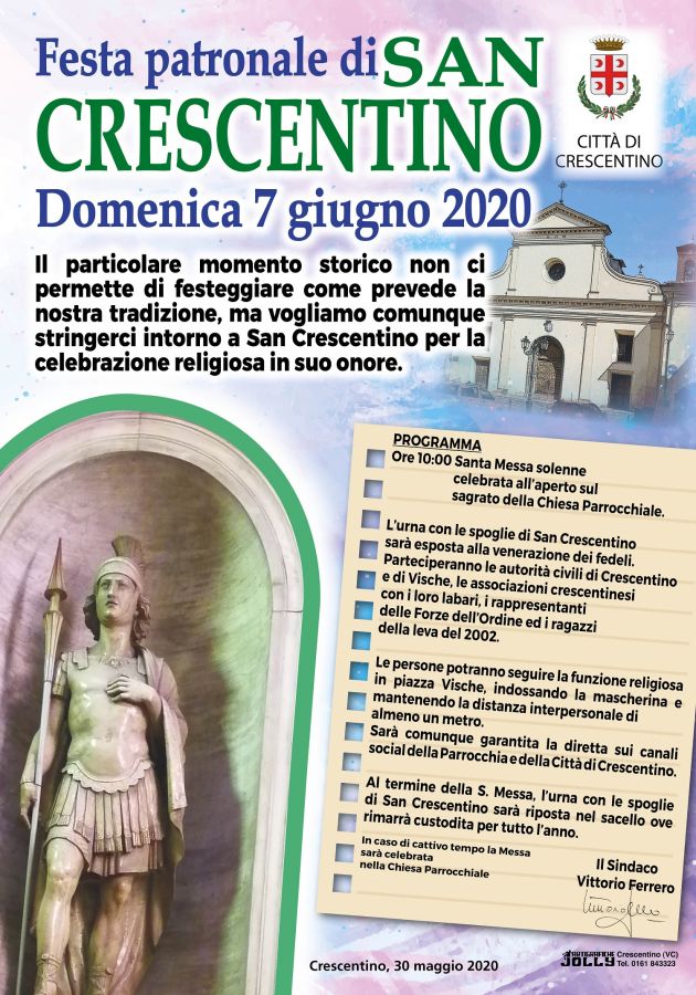 Festa patronale di San Crescentino 2020